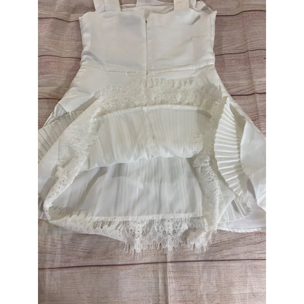 HA Boutique Women's White Asymetrical Cocktail Mini Dress - Medium - Picture 13 of 14